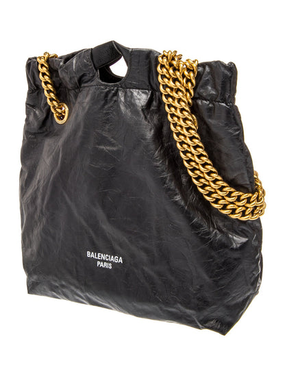Balenciaga Leather Crush Small Leather Tote Bag