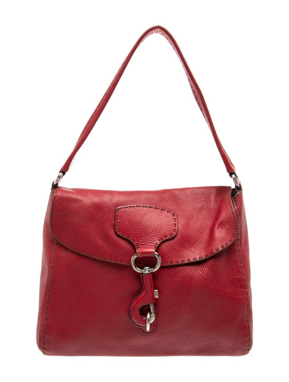 Prada Enameled Metal Triangle Shoulder Bag