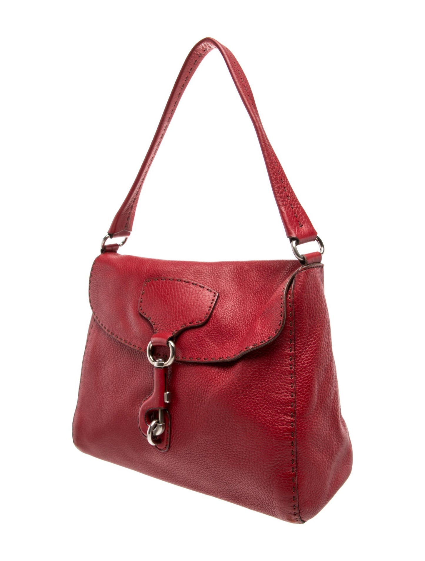 Prada Enameled Metal Triangle Shoulder Bag