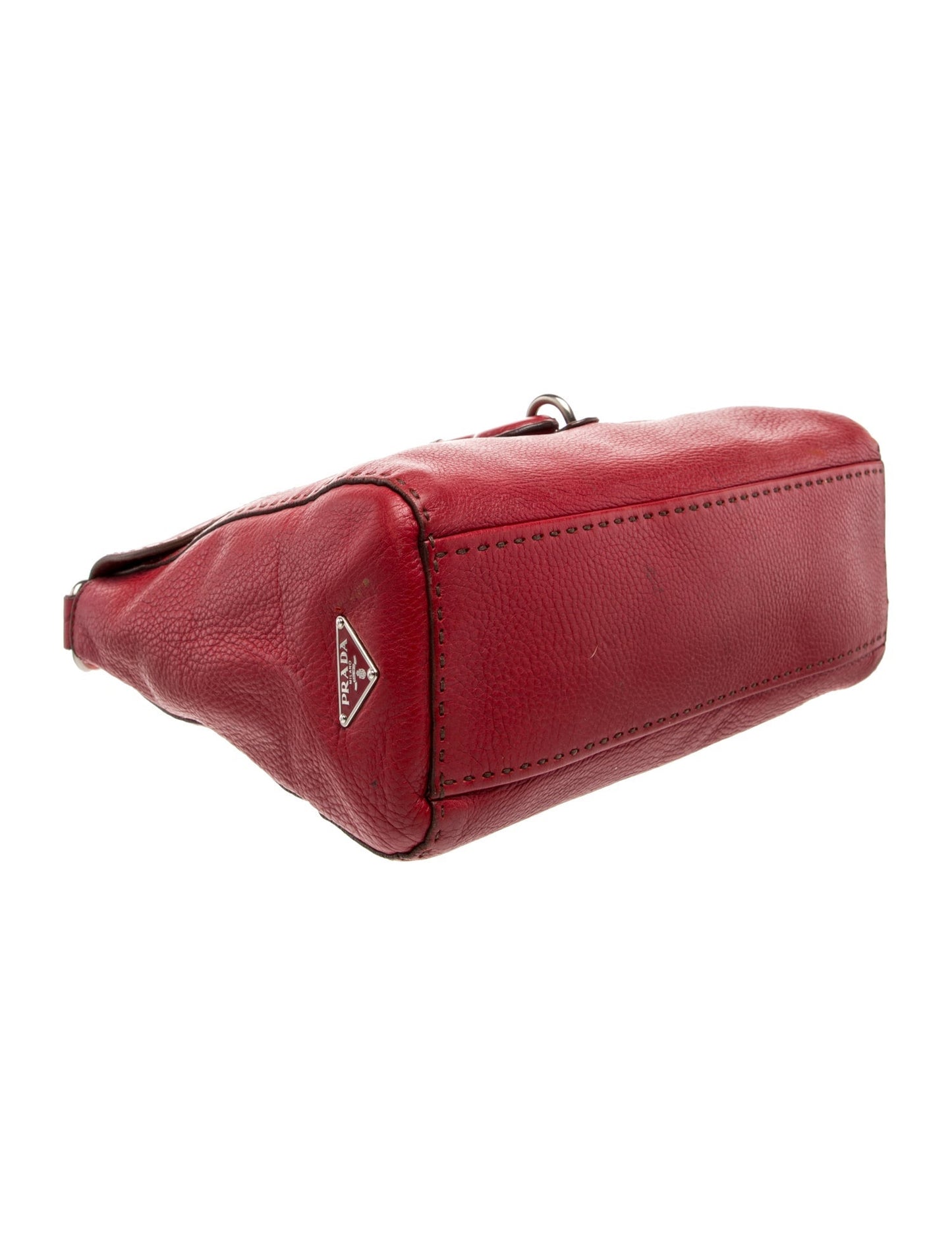 Prada Enameled Metal Triangle Shoulder Bag