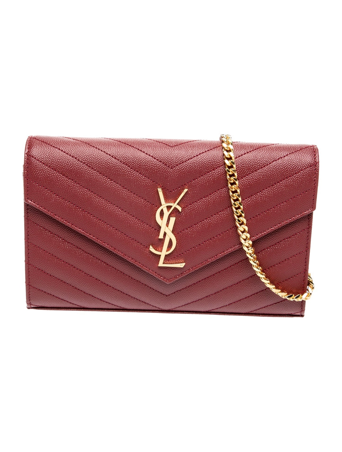 Saint Laurent Leather Wallet on a Chain