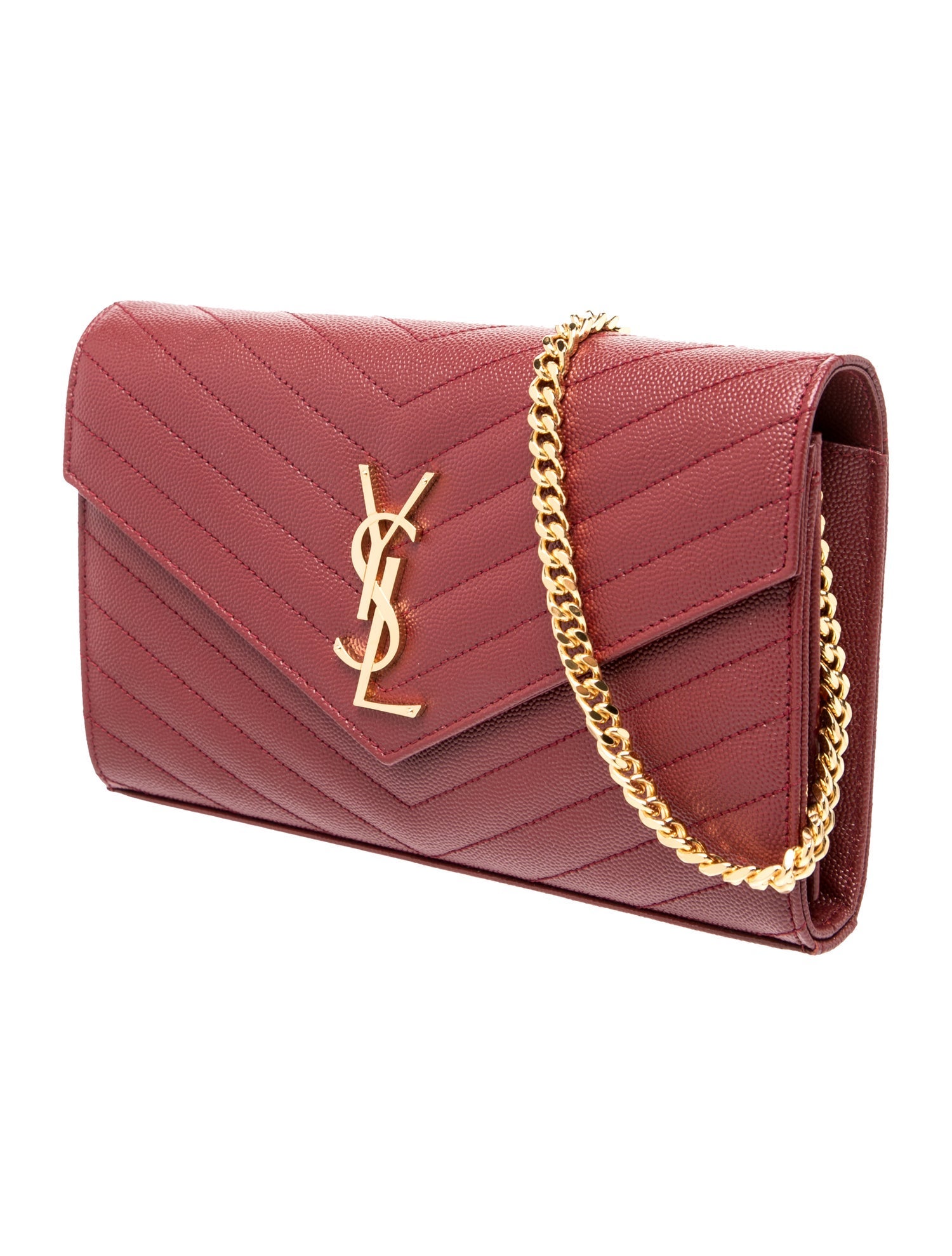 Saint Laurent Leather Wallet on a Chain