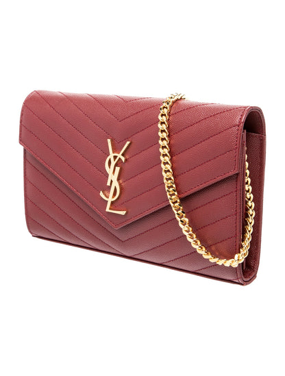 Saint Laurent Leather Wallet on a Chain