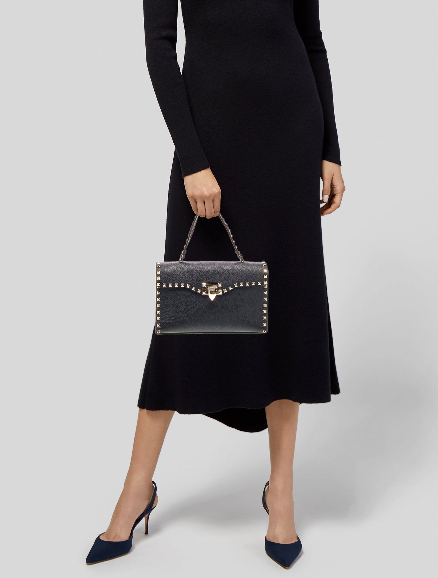 Valentino Rockstud Top Handle Bag Medium