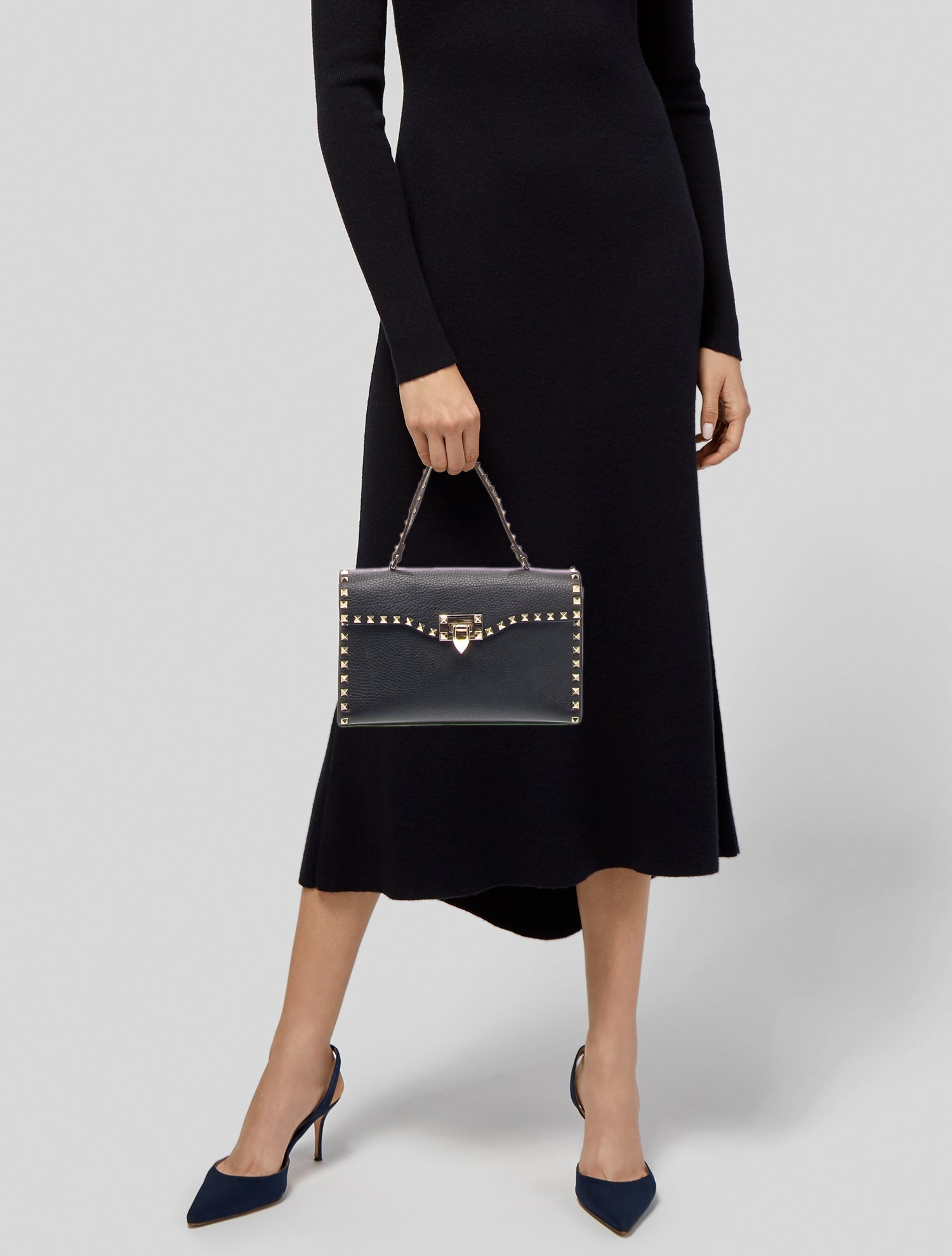 Valentino Rockstud Top Handle Bag Medium