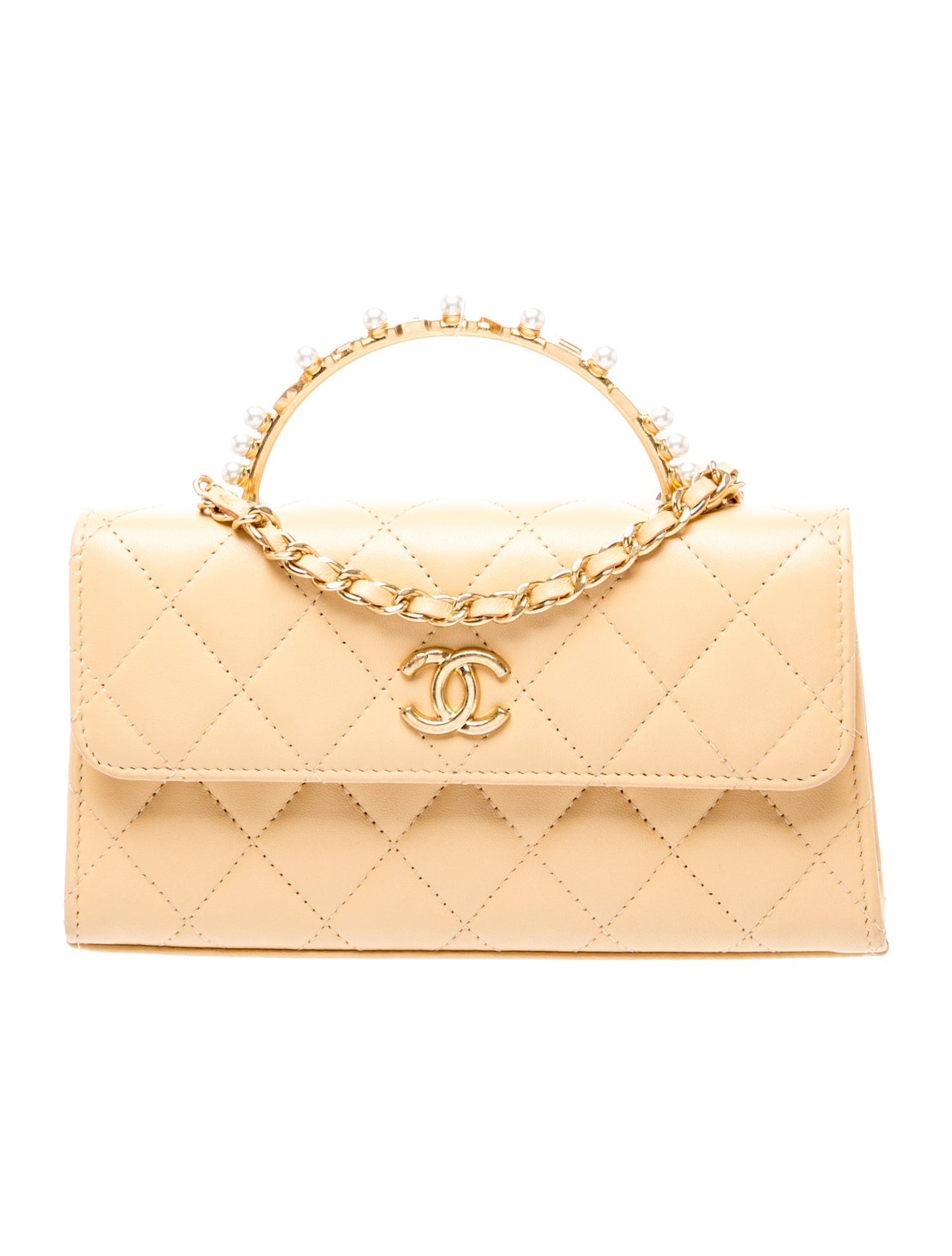 Chanel Pearl Top Handle Clutch w/ Chain