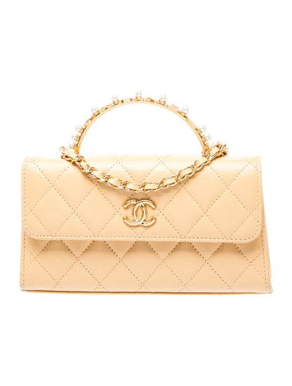 Chanel Pearl Top Handle Clutch w/ Chain