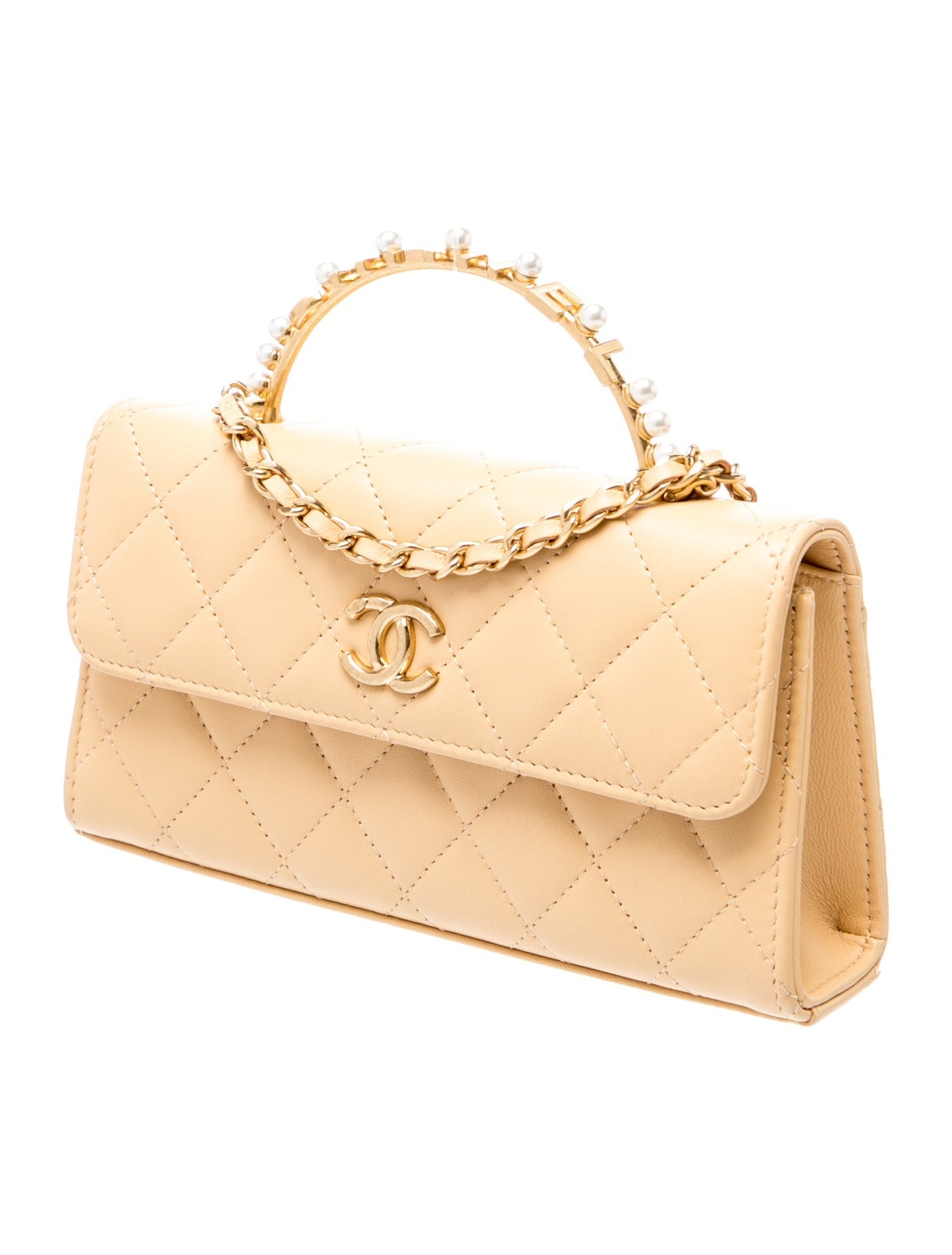 Chanel Pearl Top Handle Clutch w/ Chain