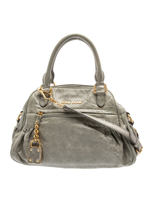 Miu Miu Lambskin Nappa Charm Bauletto Aperto Vintage