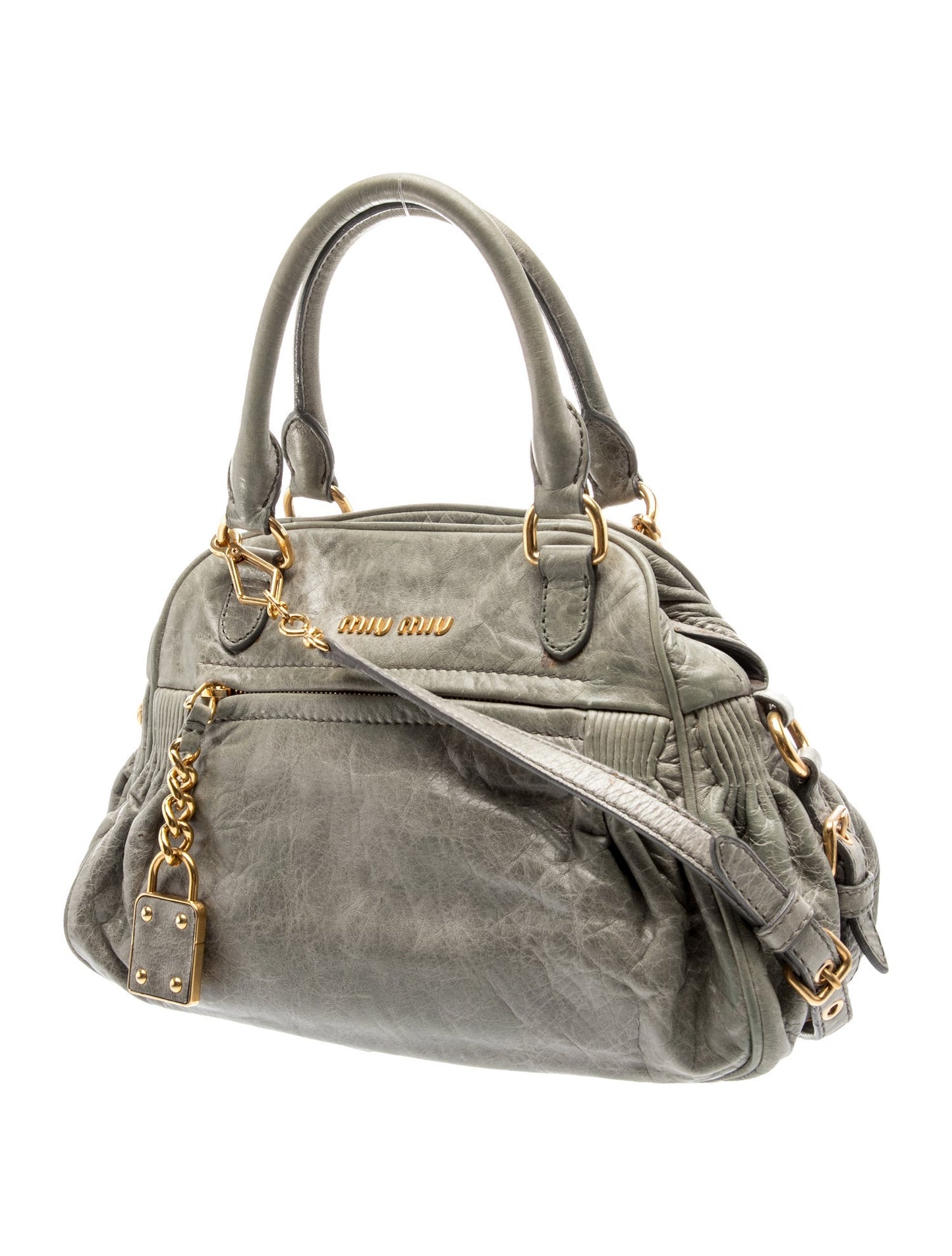 Miu Miu Lambskin Nappa Charm Bauletto Aperto Vintage