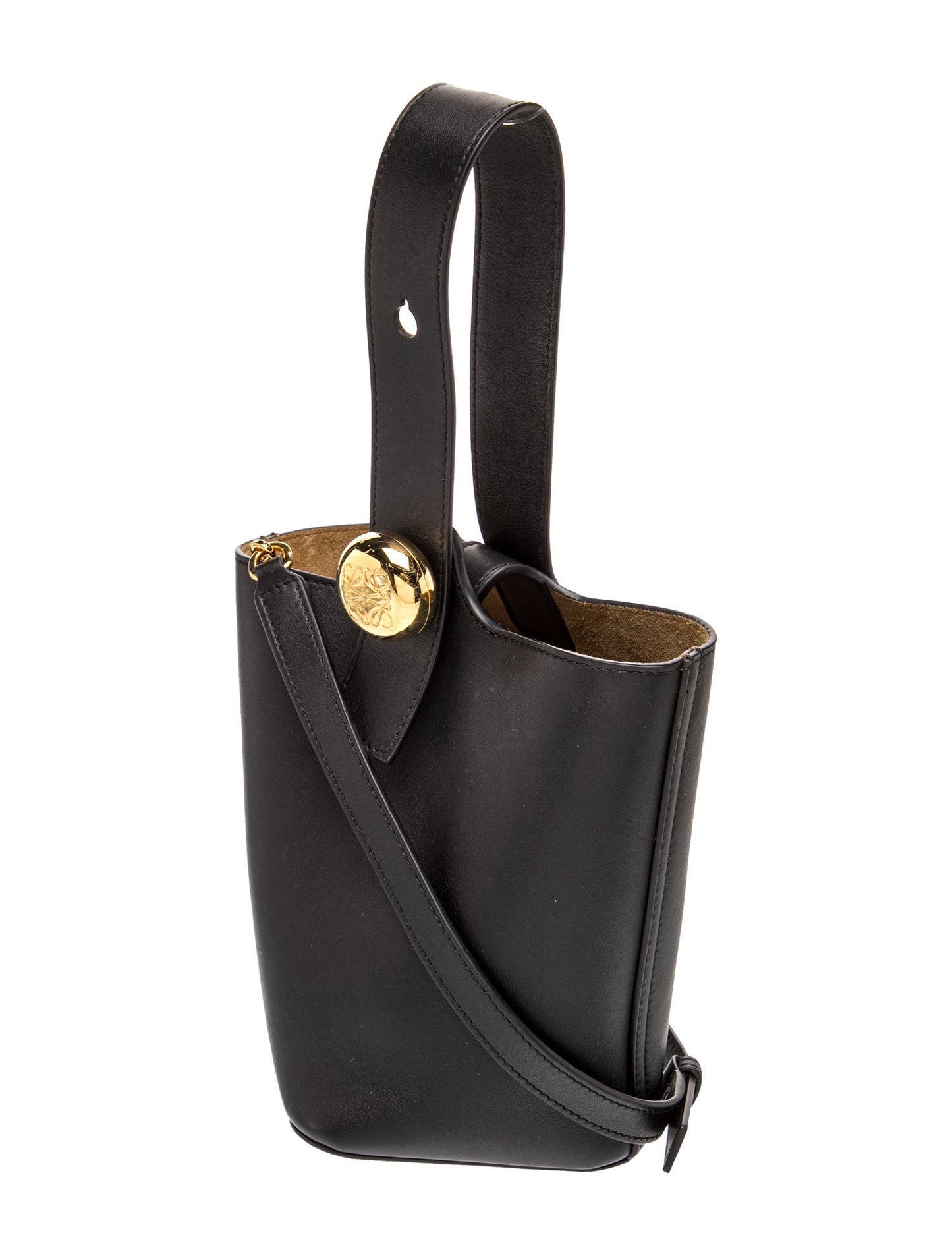 Loewe Leather Mini Pebble Bucket Bag