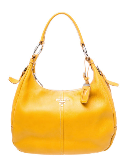 Prada Enameled Metal Triangle Shoulder Bag