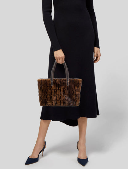 Carolina Herrera Fur Top Handle Bag