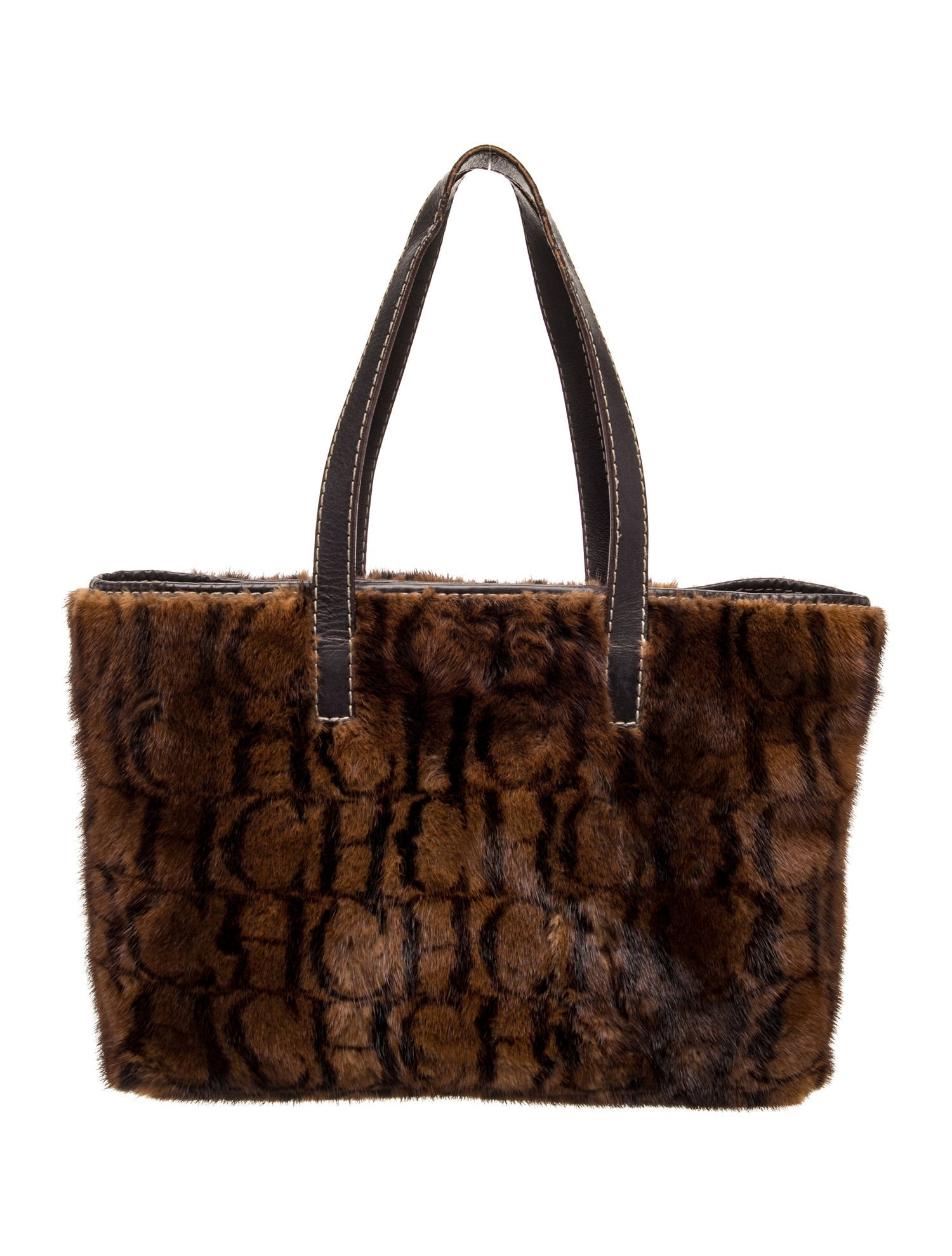 Carolina Herrera Fur Top Handle Bag