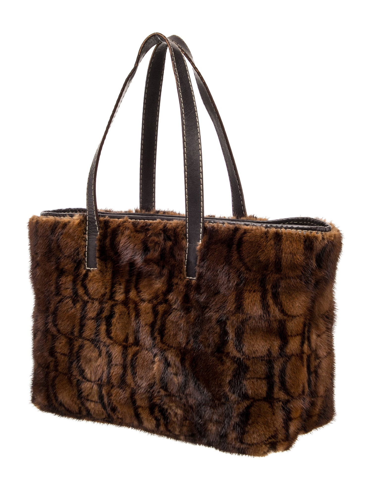 Carolina Herrera Fur Top Handle Bag