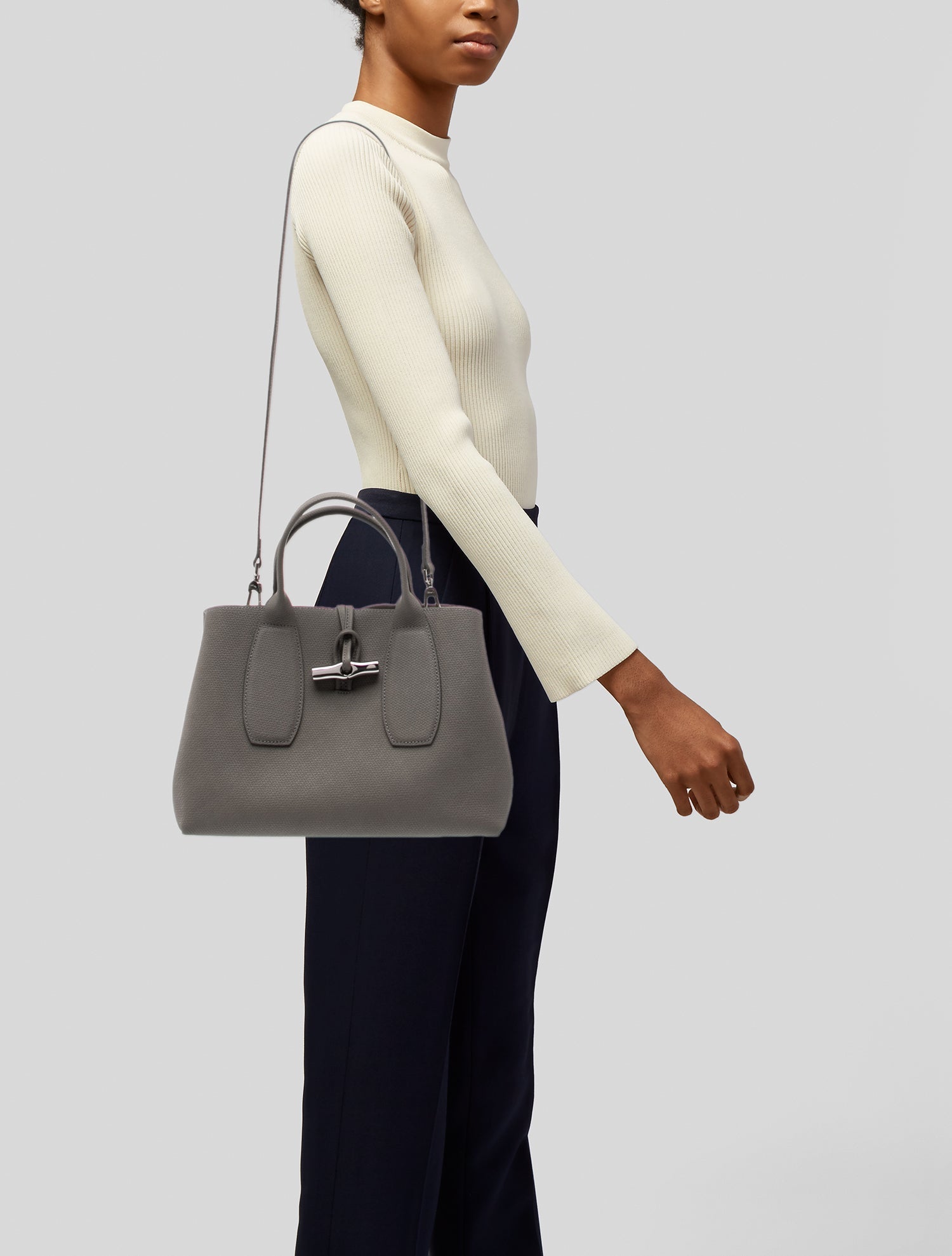 Longchamp Leather Top Handle Bag