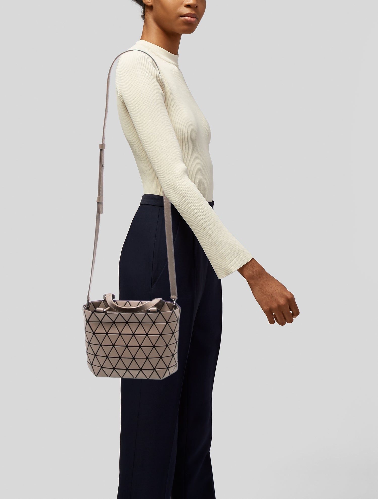 Bao Bao Issey Miyake Leather Top Handle Bag