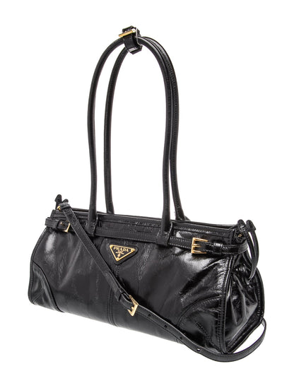 Prada Enameled Metal Triangle Bonnie Medium