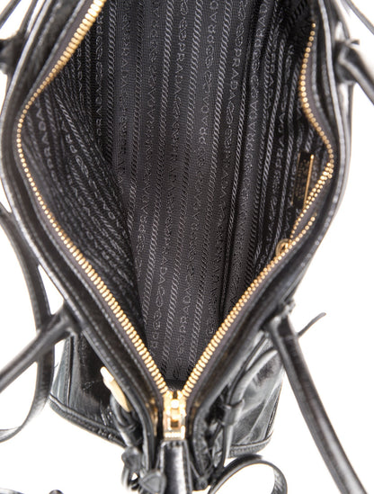 Prada Enameled Metal Triangle Bonnie Medium