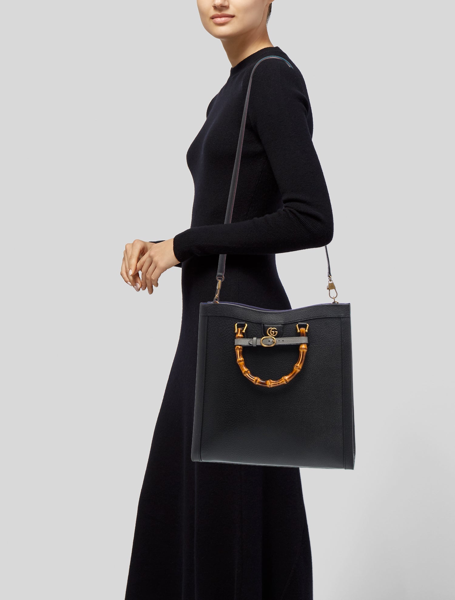 Gucci Leather Diana Tote Bag Large