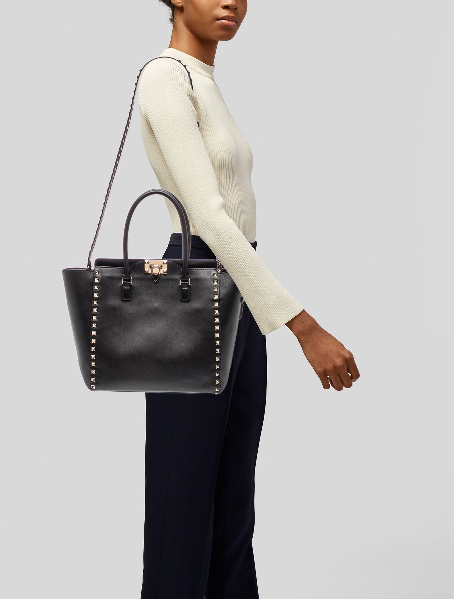 Valentino Rockstud Top Handle Bag