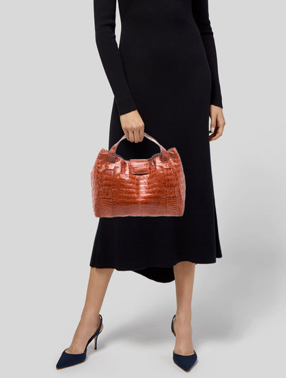 Nancy Gonzalez Crocodile Top Handle Bag