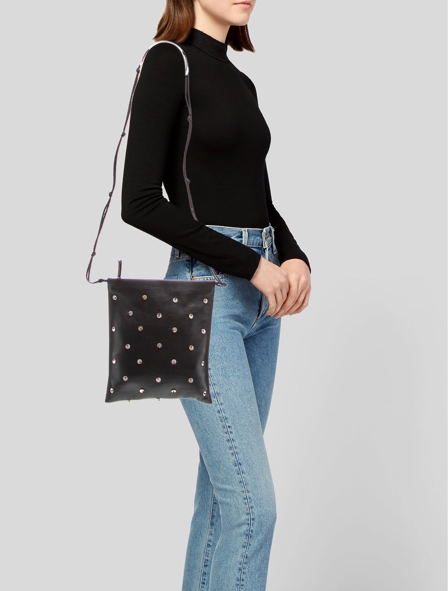 The Row Leather Polka Dot Crossbody Bag