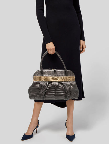 Nancy Gonzalez Crocodile Top Handle Bag