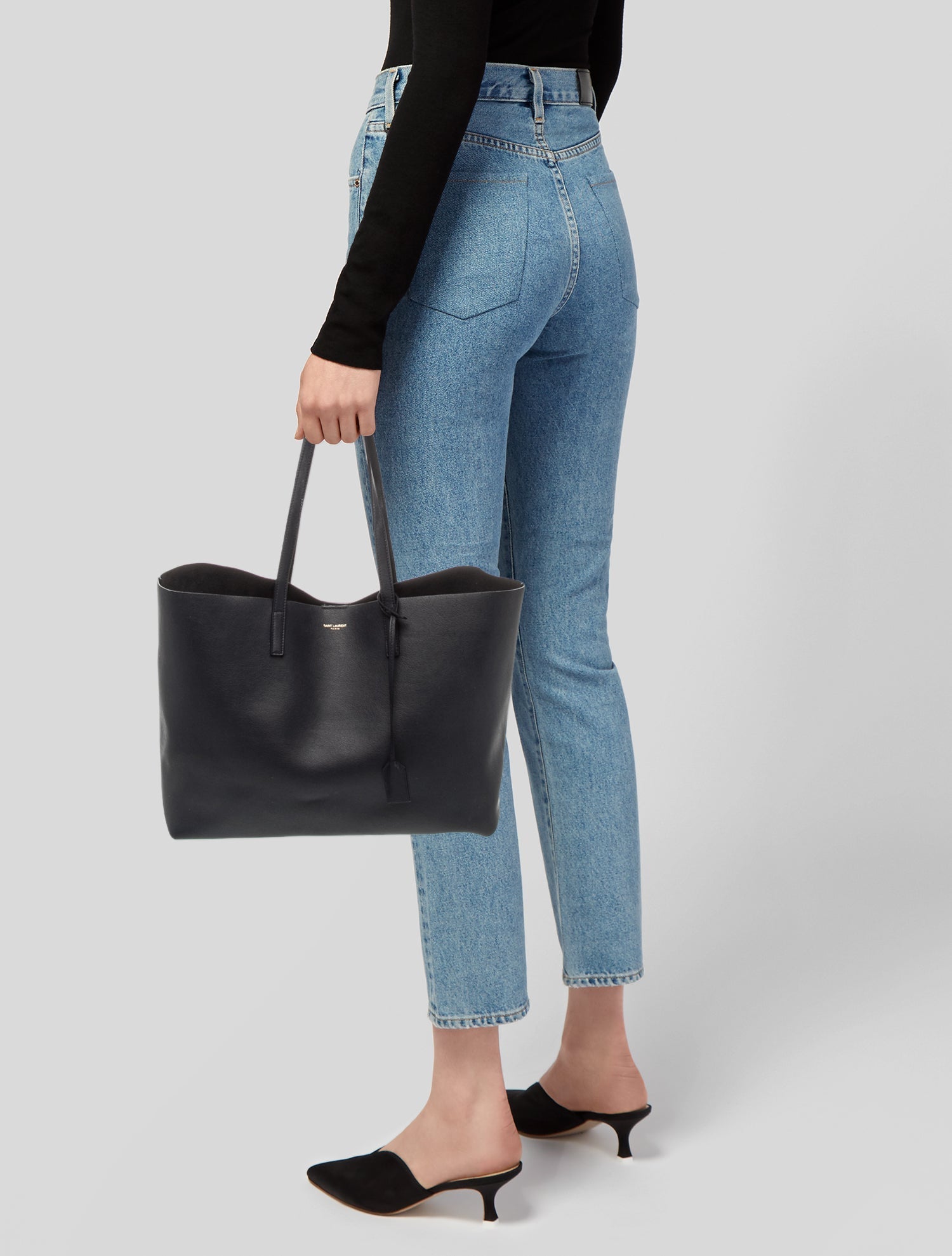 Saint Laurent Leather Shopping Tote Large