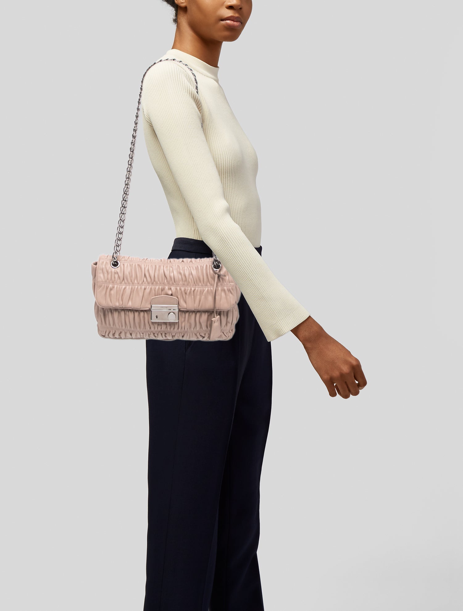 Prada Nappa Gaufre Leather Shoulder Bag