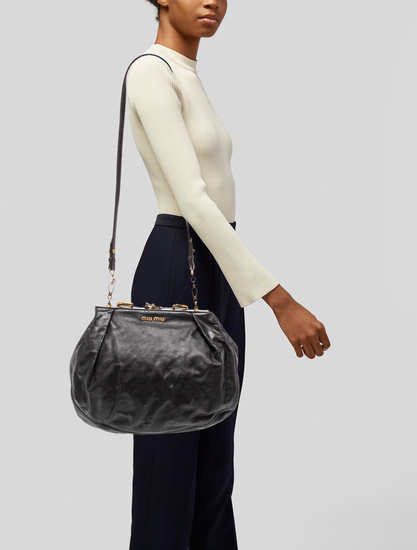 Miu Miu Leather Top Handle Bag Vintage