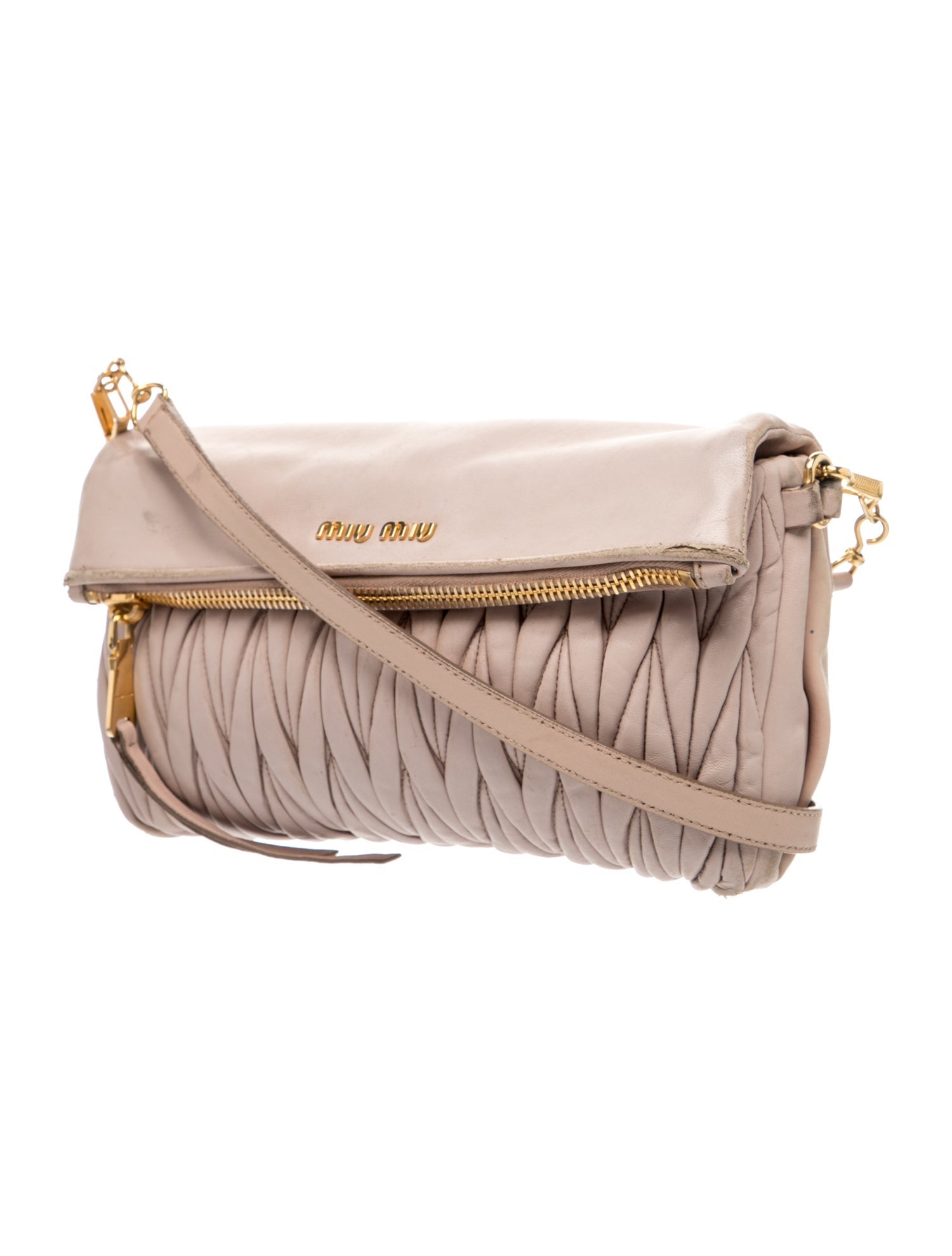 Miu Miu Leather Matalasse Leather Flap Crossbody Bag