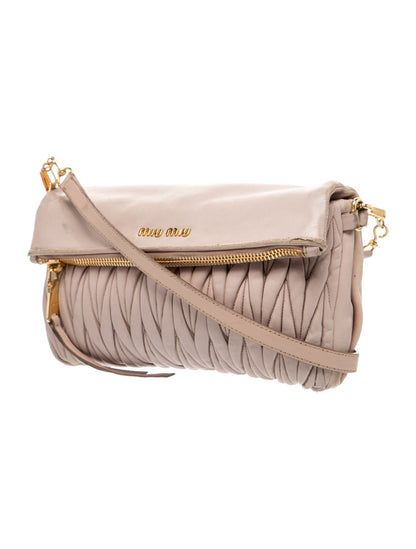 Miu Miu Leather Matalasse Leather Flap Crossbody Bag