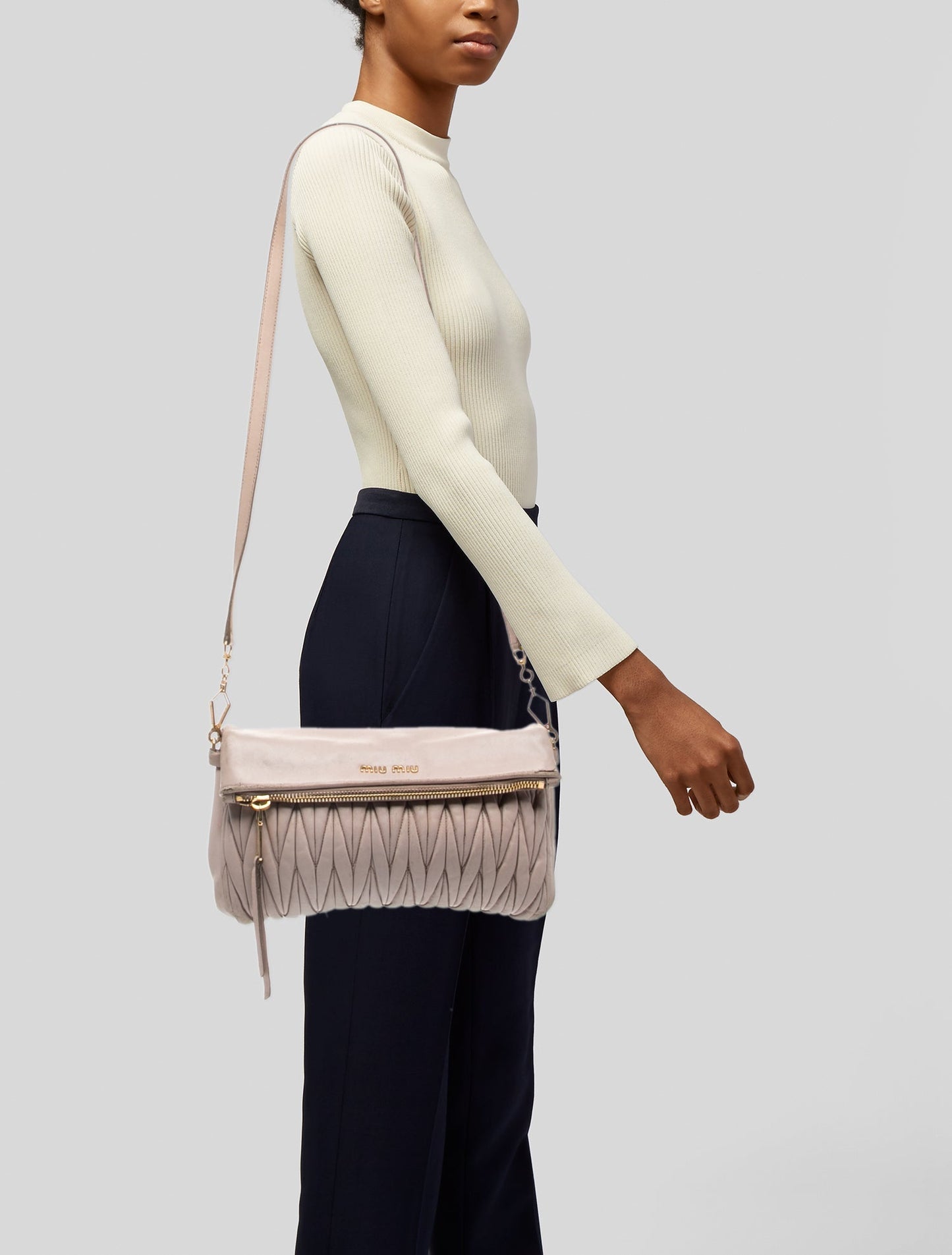 Miu Miu Leather Matalasse Leather Flap Crossbody Bag