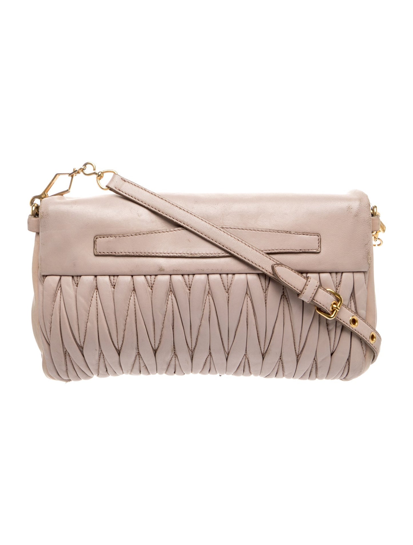 Miu Miu Leather Matalasse Leather Flap Crossbody Bag