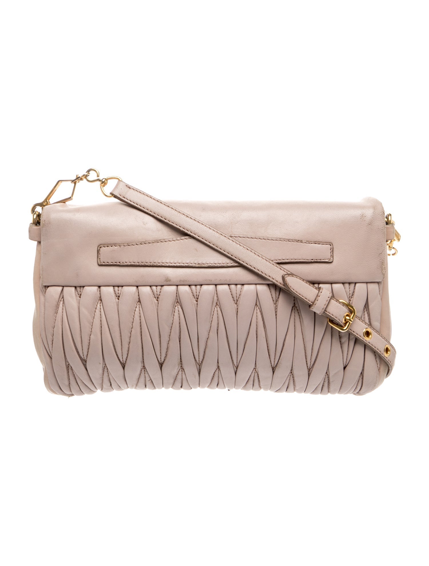 Miu Miu Leather Matalasse Leather Flap Crossbody Bag