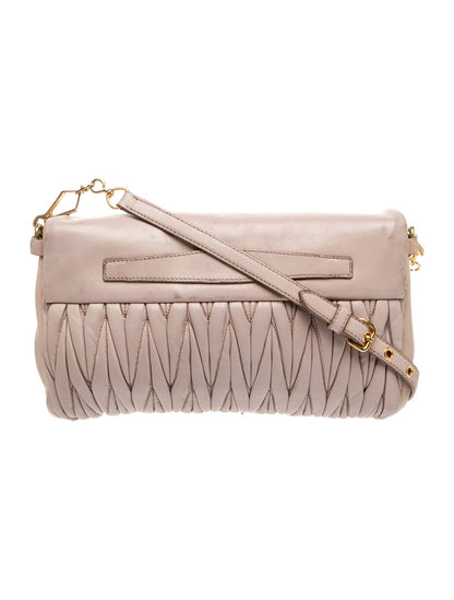 Miu Miu Leather Matalasse Leather Flap Crossbody Bag
