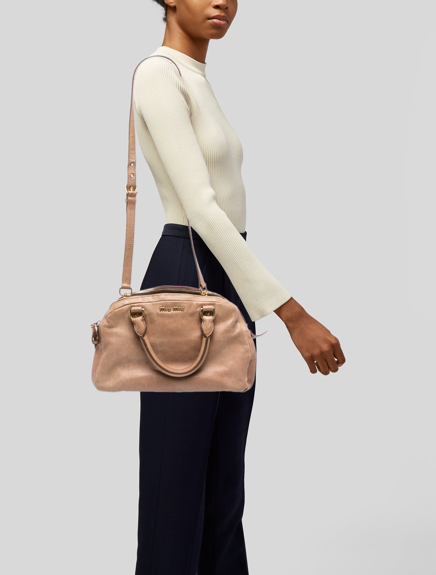 Miu Miu Leather Top Handle Bag