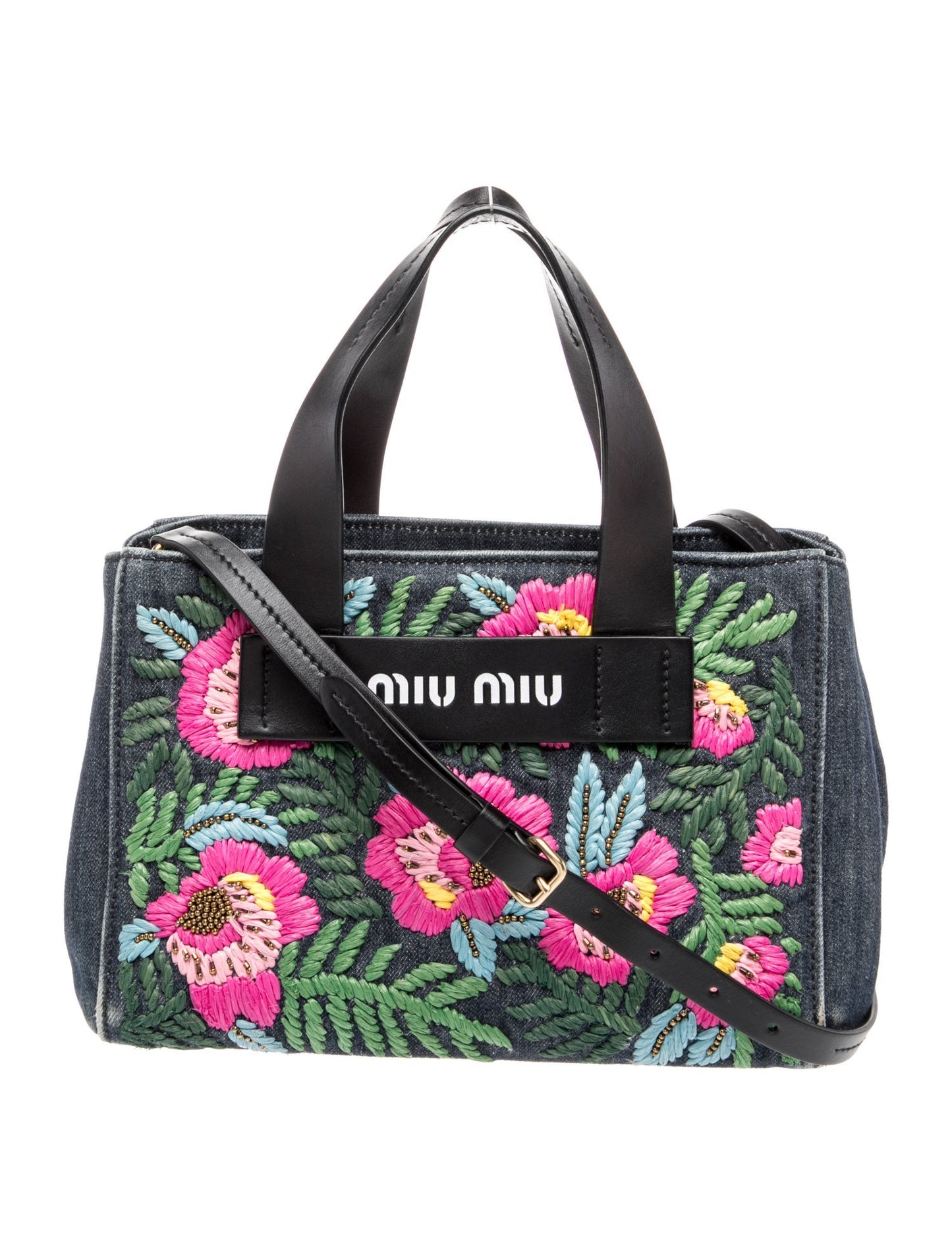 Miu Miu Denim Top Handle Bag