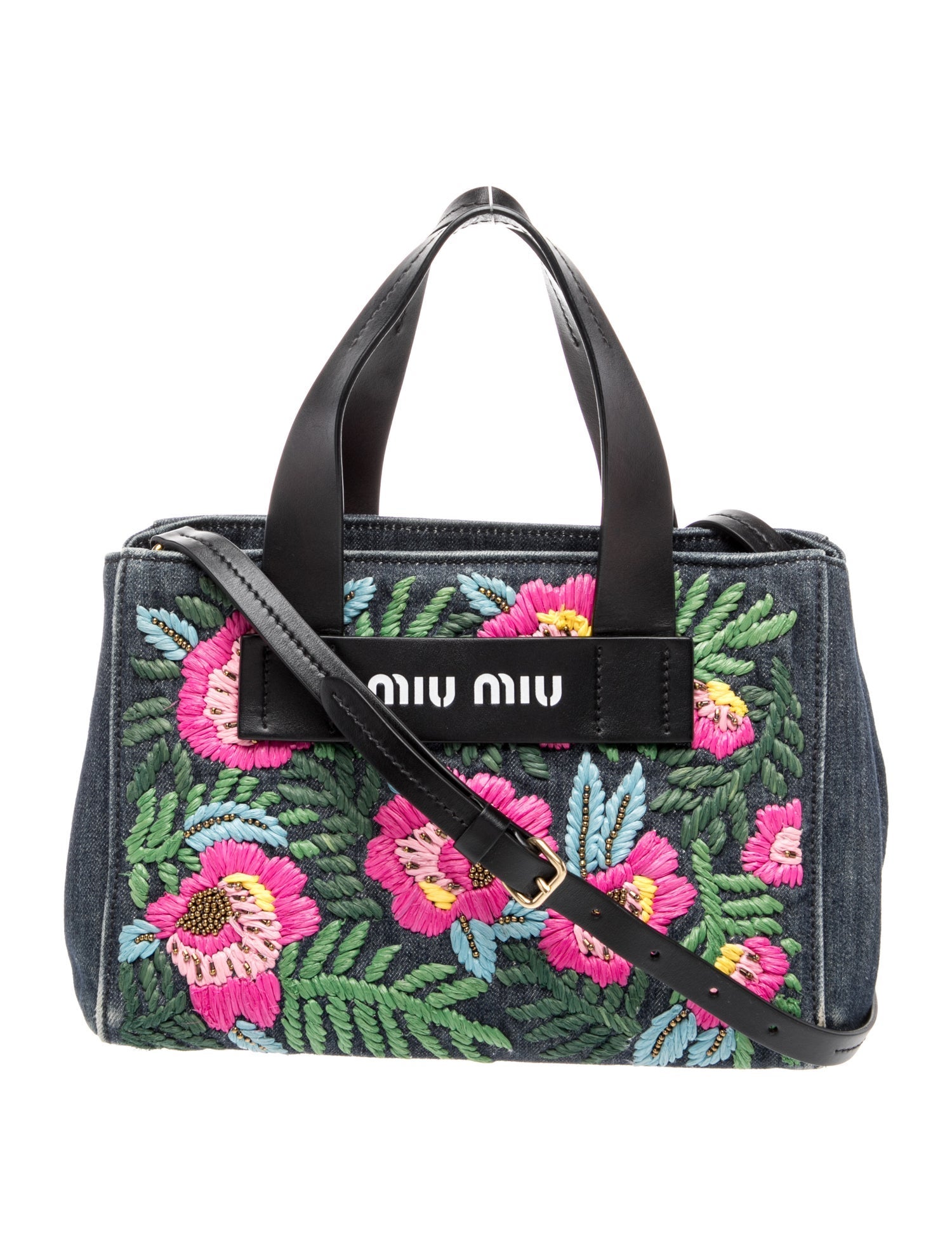 Miu Miu Denim Top Handle Bag