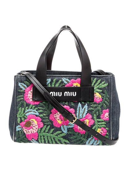 Miu Miu Denim Top Handle Bag