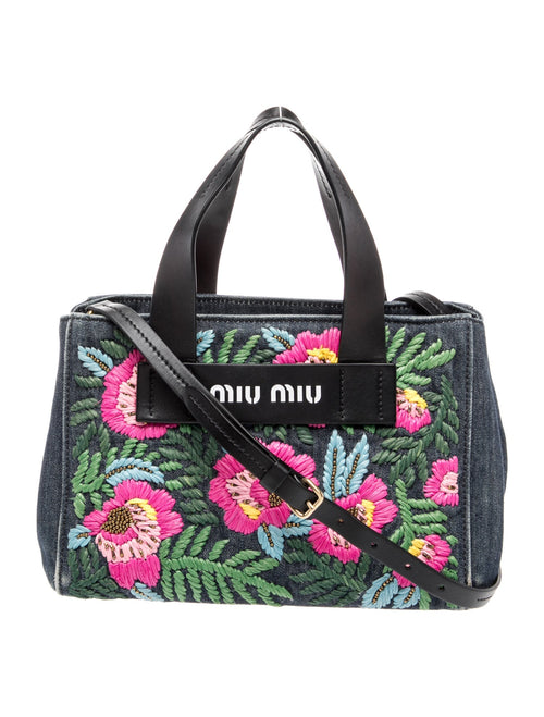Miu Miu Denim Top Handle Bag