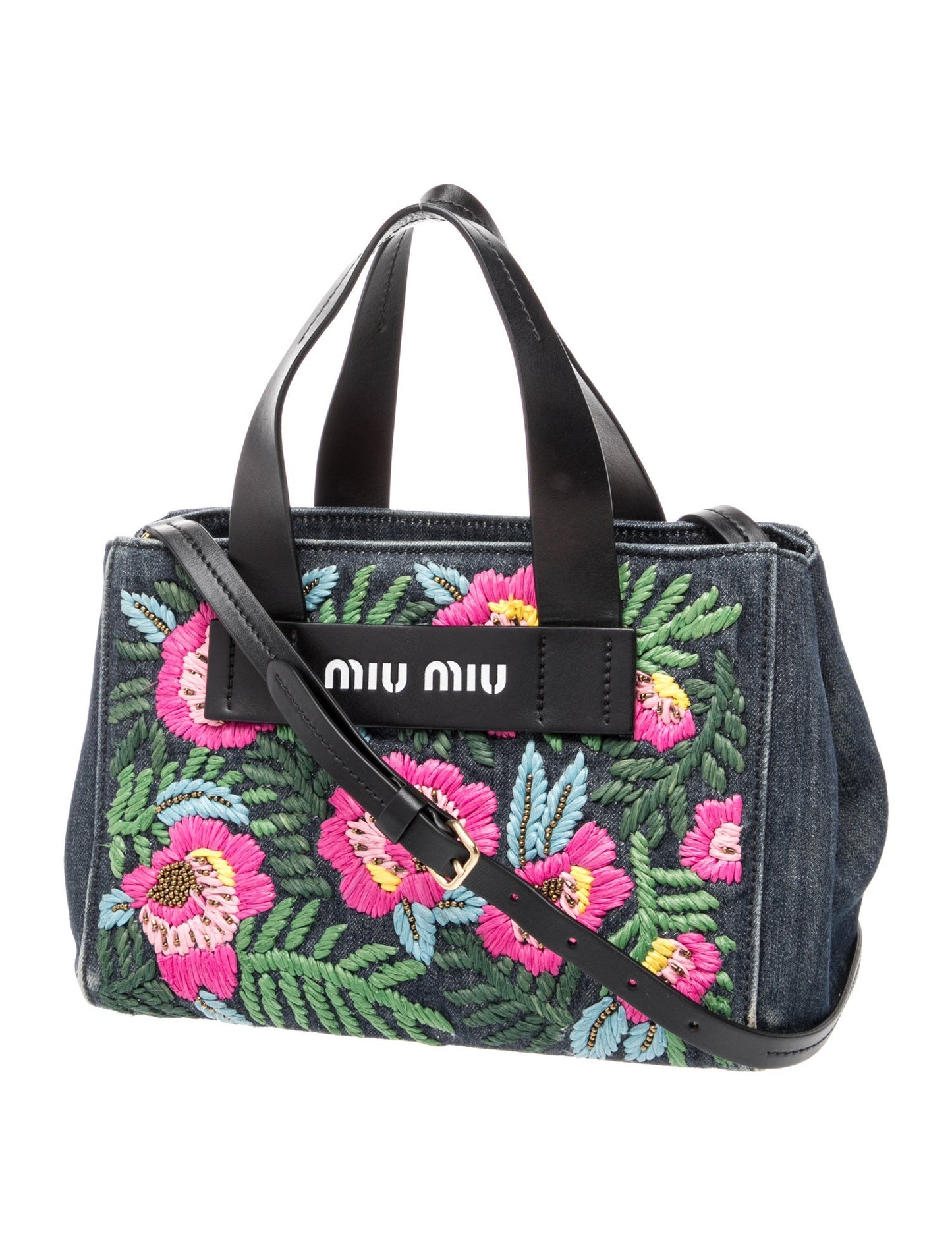Miu Miu Denim Top Handle Bag