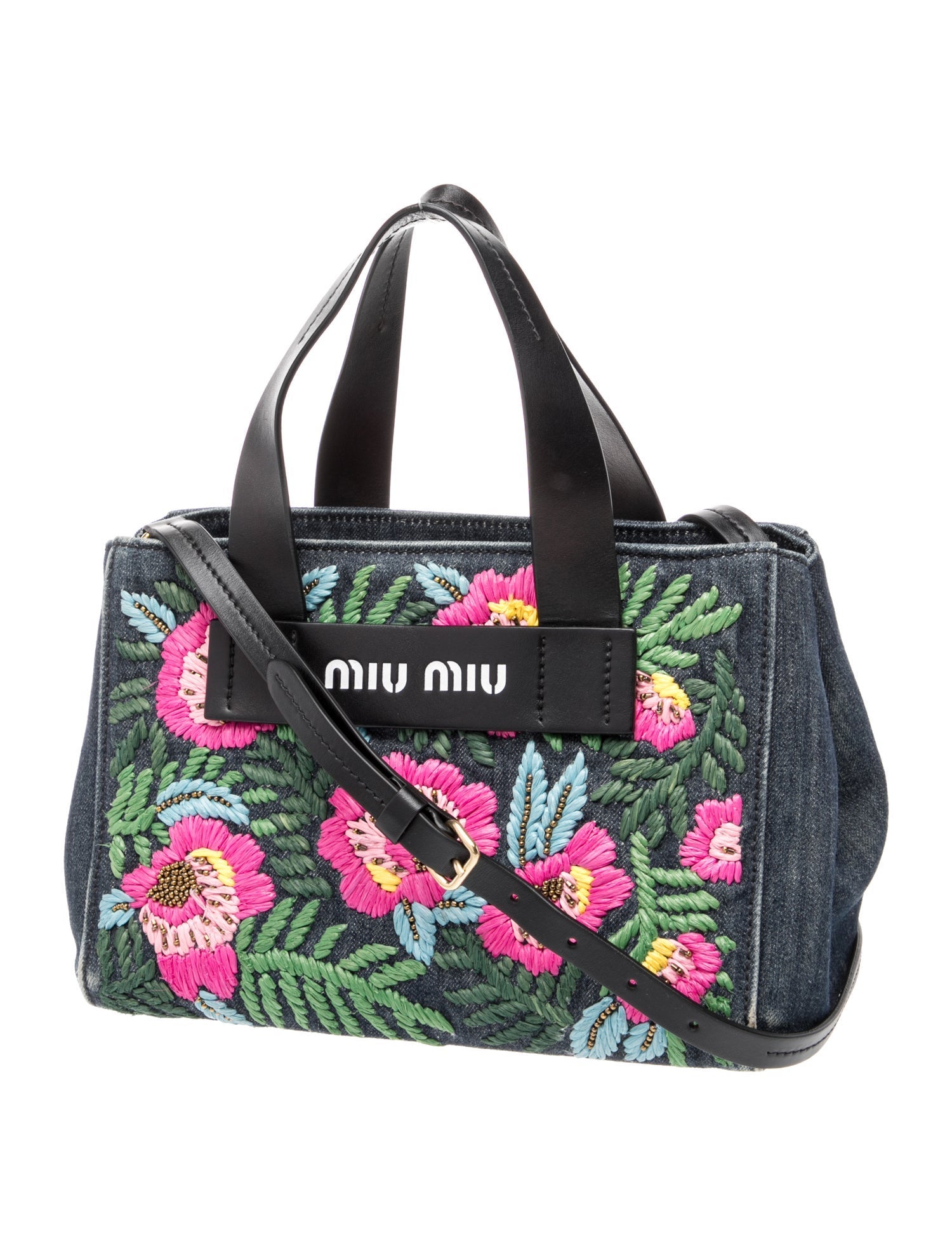 Miu Miu Denim Top Handle Bag