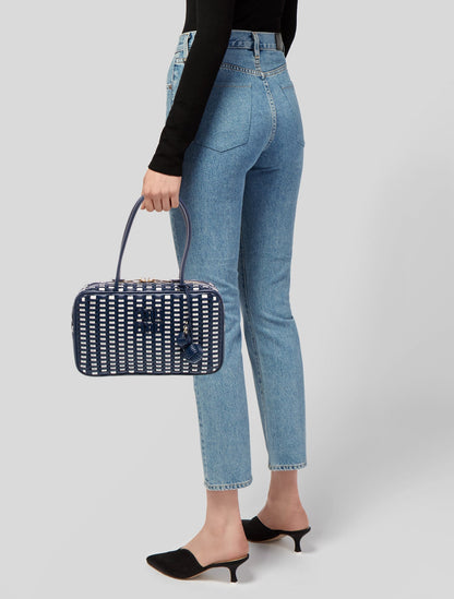 Miu Miu Leather Woven Beau