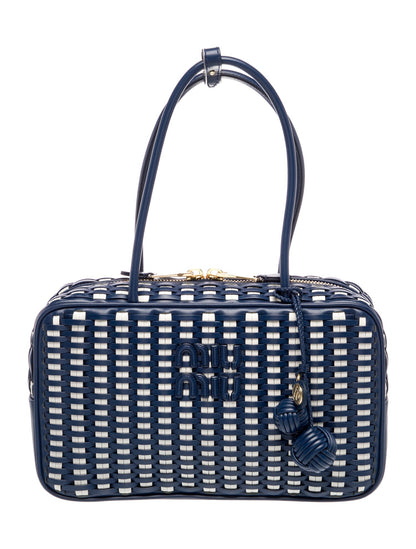 Miu Miu Leather Woven Beau