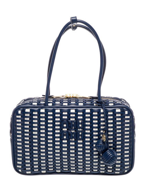 Miu Miu Leather Woven Beau