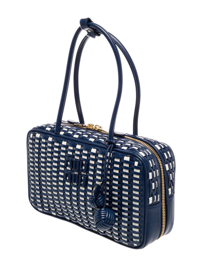 Miu Miu Leather Woven Beau