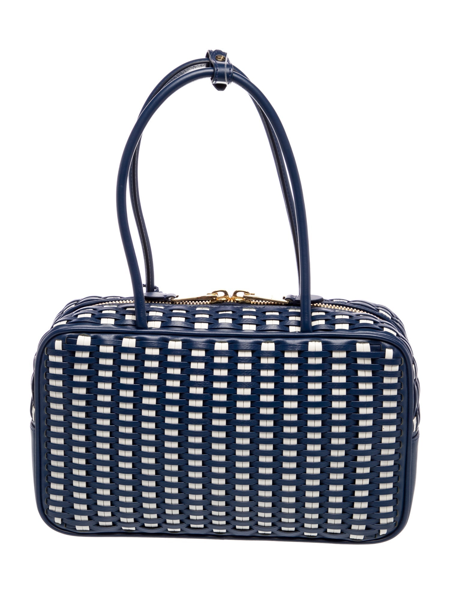 Miu Miu Leather Woven Beau