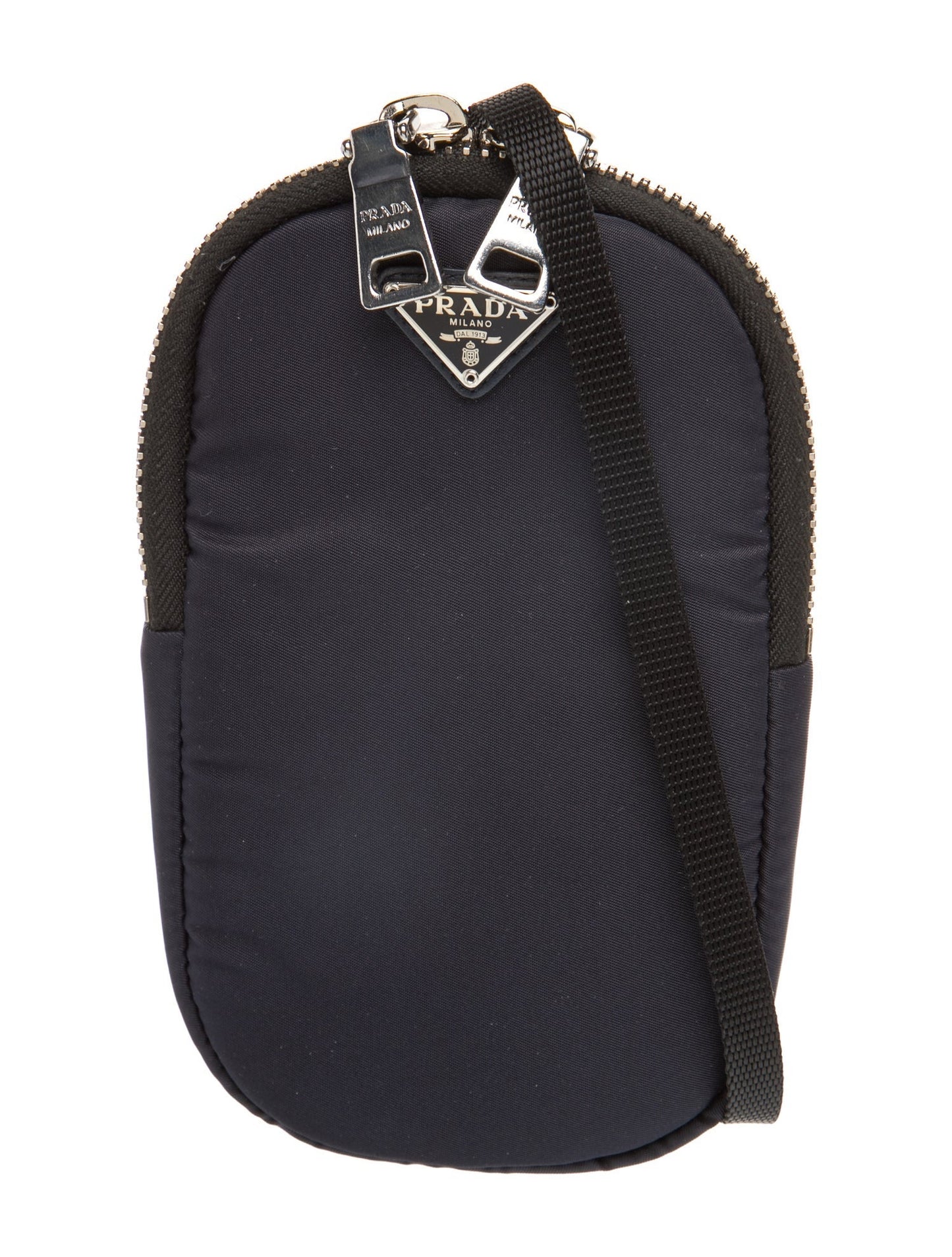 Prada Enameled Metal Triangle Crossbody Bag